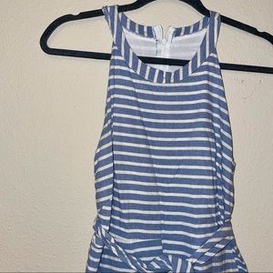 Blue and White Striped jumpsuit